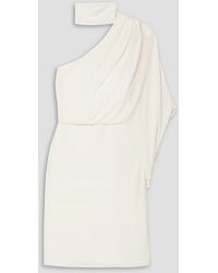 Halston - Kleid aus crêpe mit asymmetrischer schulterpartie - Lyst