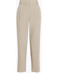 Brunello Cucinelli - Bead-embellished Linen-blend Tapered Pants - Lyst