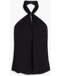 Theory - Embellished Silk-satin Halterneck Top - Lyst