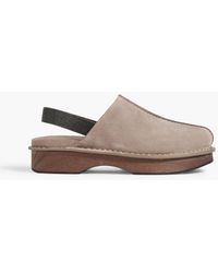 Brunello Cucinelli - Slingback-clogs aus veloursleder mit zierperlen - Lyst