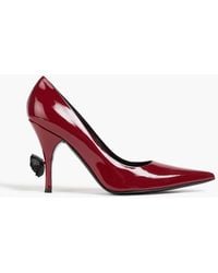 Magda Butrym - Floral-appliquéd Patent-leather Pumps - Lyst