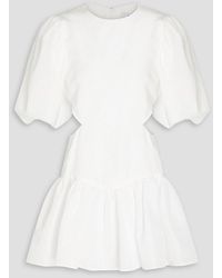 MSGM - Minikleid aus schantung mit raffung und cut-outs - Lyst