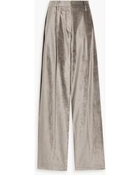 Brunello Cucinelli - Cotton-Blend Velvet Straight-Leg Pants - Lyst