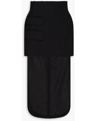 A.W.A.K.E. MODE - Layered Organza And Wool-blend Crepe Midi Pencil Skirt - Lyst