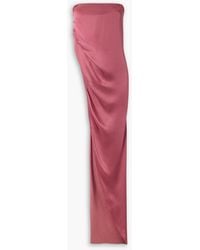 Rick Owens - Lido Strapless Asymmetric Satin Top - Lyst