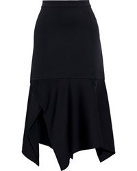 Victoria Beckham Asymmetric Crepe Skirt Black