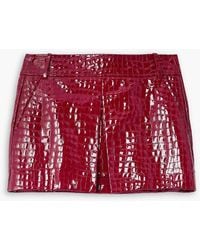 Tom Ford - Croc-Effect Patent-Leather Mini Skirt - Lyst