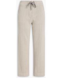 Brunello Cucinelli - Bead-Embellished Ribbed Cotton Track Pants - Lyst