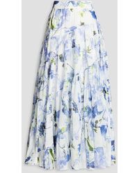 Aje. - Brigitte Gathered Floral-print Cotton-gauze Maxi Skirt - Lyst