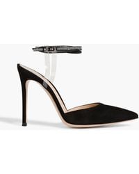 Gianvito Rossi - Jewel Crystal-embellished Pvc And Suede Pumps - Lyst