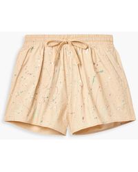 ATM - Painted Cotton-poplin Shorts - Lyst