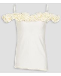 Coperni - Cold-Shoulder Ruffled Stretch-Jersey Top - Lyst