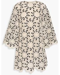 Zimmermann - Scalloped Cotton-Blend Guipure Lace Mini Dress - Lyst