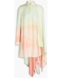 Zimmermann - Draped Dégradé Silk-Twill Mini Shirt Dress - Lyst