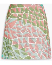 Emilio Pucci - Printed Cotton And Linen-blend Mini Skirt - Lyst