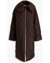 Ganni - Quilted Ripstop Coat - Lyst