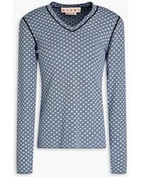 Marni - Jacquard-Knit Cotton Sweater - Lyst