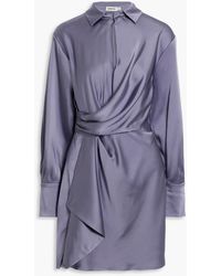 Jonathan Simkhai - Talit Wrap-effect Satin Mini Dress - Lyst