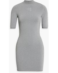 T By Alexander Wang - Logo-print Knitted Mini Dress - Lyst