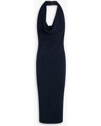 Magda Butrym - Neckholder-midikleid aus jersey mit drapierung - Lyst