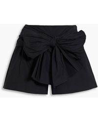 RED Valentino - Bow-embellished Cotton-blend Shorts - Lyst