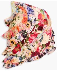 Zimmermann - Asymmetric Floral-print Linen And Silk-blend Mini Skirt - Lyst