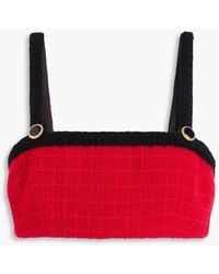 Alessandra Rich - Cropped oberteil aus tweed aus einer wollmischung mit verzierung - Lyst
