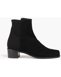 Stuart Weitzman - Easyon Reserve Suede And Neoprene Ankle Boots - Lyst