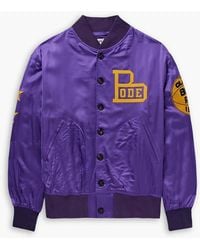 Bode - Athlete's Rally Logo-Appliquéd Embroidered Satin Bomber Jacket - Lyst