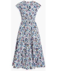 10 Crosby Derek Lam - Fatima Gathered Floral-print Cotton-blend Poplin Midi Dress - Lyst