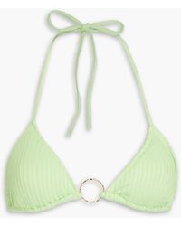 Melissa Odabash - Miami Ring-embellished Ribbed Triangle Bikini Top - Lyst