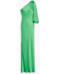 STAUD - Naomi One-Shoulder Satin Maxi Dress - Lyst