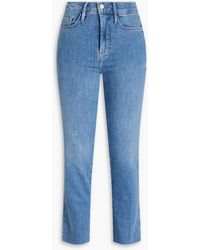 FRAME - Le Sylvie Crop Cropped High-rise Straight-leg Jeans - Lyst