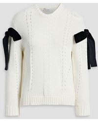 RED Valentino - Bow-detailed Pointelle-knit Sweater - Lyst