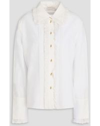 Zimmermann - Lace-trimmed Cotton And Silk-blend Poplin Shirt - Lyst