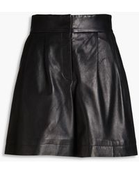 Alberta Ferretti - Pleated Leather Shorts - Lyst