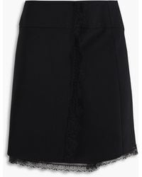 Alberta Ferretti - Lace-trimmed Crepe Mini Wrap Skirt - Lyst