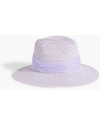 Eugenia Kim - Courtney Glittered Tulle-trimmed Faux Straw Fedora - Lyst
