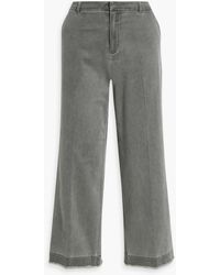 ATM - Cropped Cotton-blend Twill Wide-leg Pants - Lyst