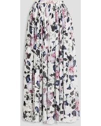 Erdem - Lindie Gathered Floral-print Crepe De Chine Maxi Skirt - Lyst