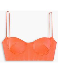 Alex Perry - Hart Cropped Neon Satin-crepe Top - Lyst
