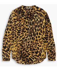 Stella McCartney - Hemd aus crêpe de chine aus seide mit leopardenprint - Lyst