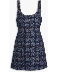 Etro - Cotton-blend Jacquard Mini Dress - Lyst