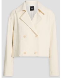 Theory - Cropped Crepe Trench Coat - Lyst