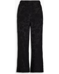 The Vampire's Wife - Cropped Satin-jacquard Flared Pants - Lyst