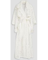 Zimmermann - Double-breasted Corded Lace Cotton-blend Trench Coat - Lyst