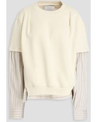 3.1 Phillip Lim - Poplin-Paneled French Cotton-Terry Sweatshirt - Lyst