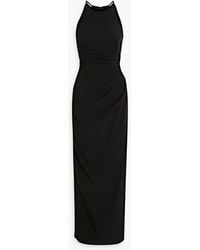 Halston - Annika Embellished Draped Crepe Gown - Lyst