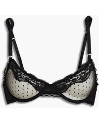 Stella McCartney - Layla Gleaming Point D'esprit And Lace Underwired Bra - Lyst