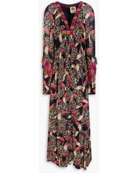 FARM Rio - Ruffled Printed Georgette Maxi Dress - Lyst